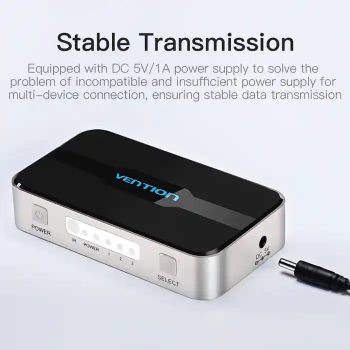 VENTION AFJH0 3-in-1 Out HDMI Switcher With Audio Separation